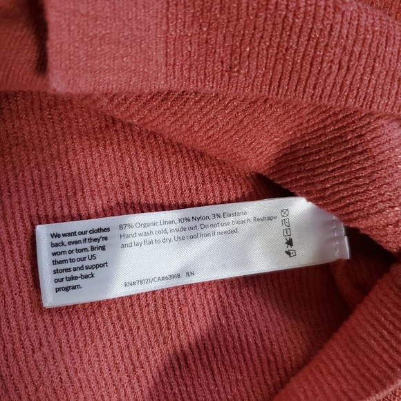 Eileen Fisher Organic Linen Crepe Stretch Boyfriend Cardigan "Coral" - Picture 9 of 10